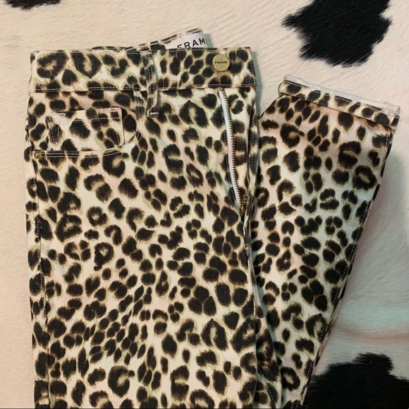 Cheetah Print Frame Jeans - Picture 1 of 5